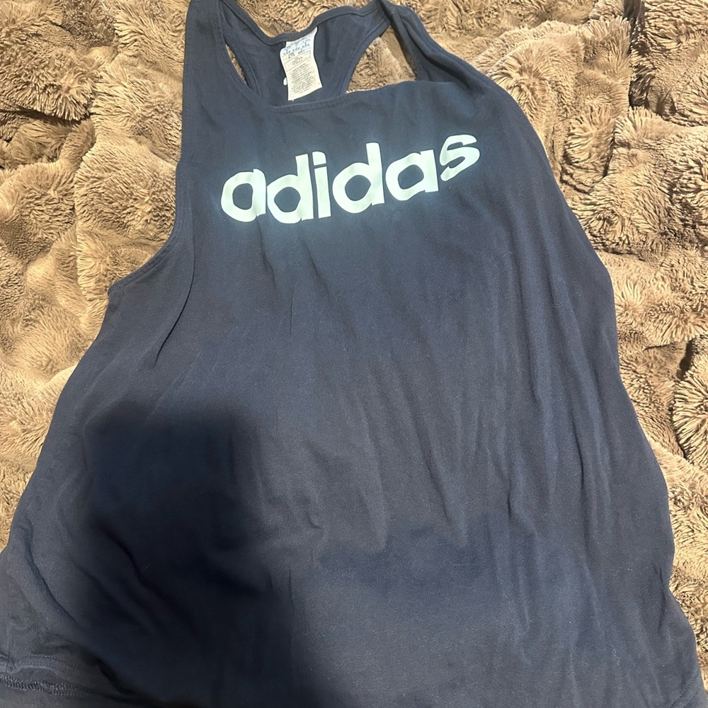 Adidas Dark Blue Sleeveless Top with White Logo